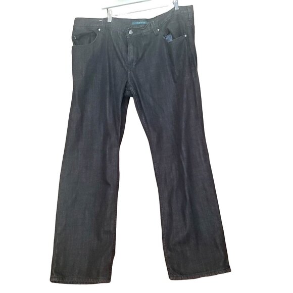 PERRY ELLIS Mens Jeans SZ 44x32 Straight Fit 100% Cotton Black Goth Punk Casual - Picture 1 of 8